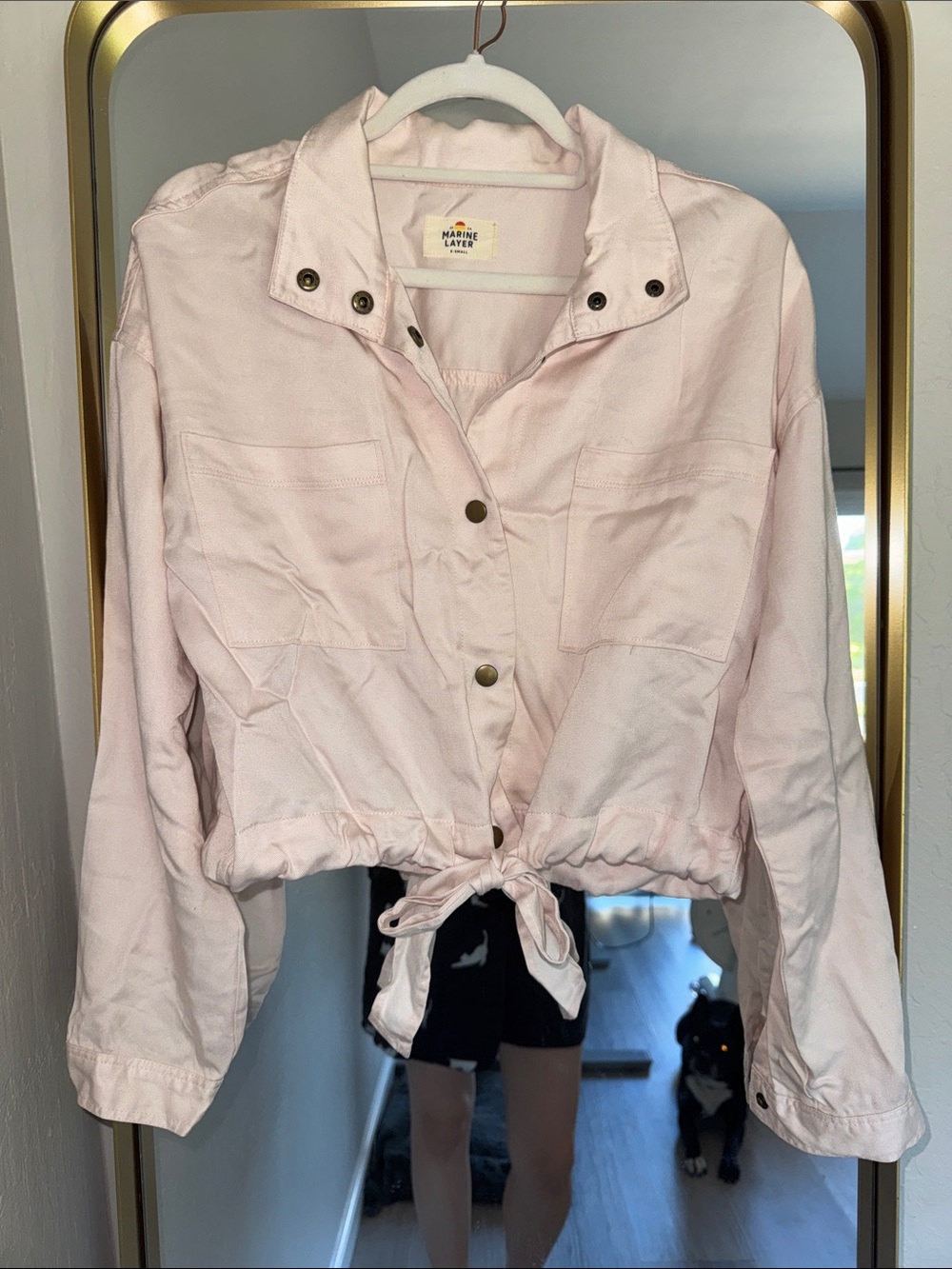 Marine Layer Pale Pink Tie-Front Utility Jacket